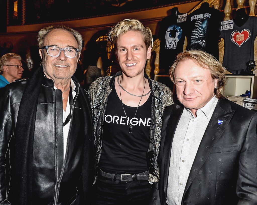 Geordie Brown with Mick Jones and Lou Gramm of Foreigner.